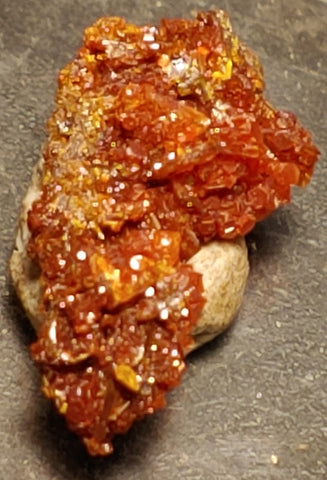 Wulfenite and Mimetite from Rowley Mine, Arizona. 1.6 cm #4064
