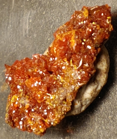 Wulfenite and Mimetite from Rowley Mine, Arizona. 1.6 cm #4064