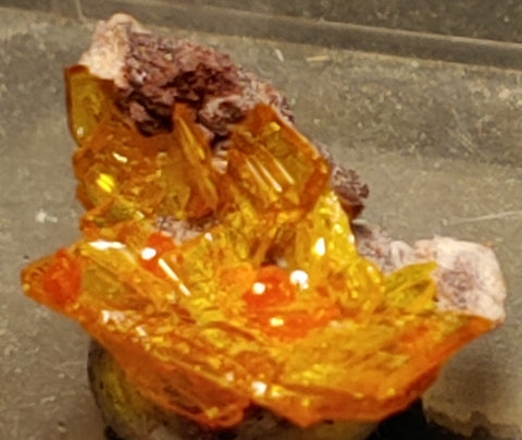 Wulfenite and Mimetite from Rowley Mine, Arizona. 1.5 cm #4067