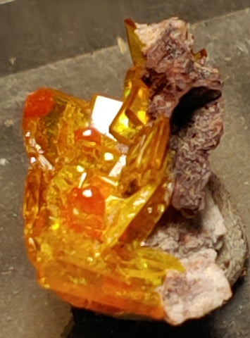 Wulfenite and Mimetite from Rowley Mine, Arizona. 1.5 cm #4067