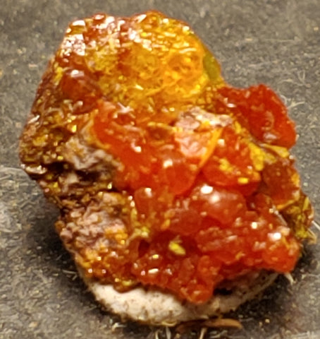 Wulfenite and Mimetite from Rowley Mine, Arizona. 0.9 cm #4071
