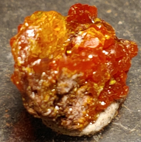 Wulfenite and Mimetite from Rowley Mine, Arizona. 0.9 cm #4071