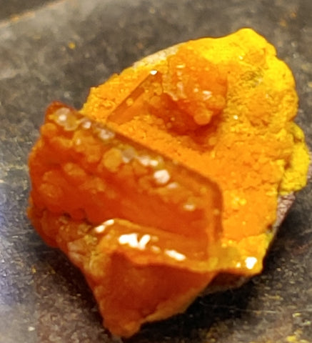 Wulfenite and Mimetite from Rowley Mine, Arizona. 1.1 cm #4074