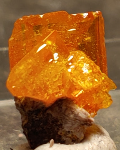 Wulfenite from Rowley Mine, Arizona. 1 cm #4087