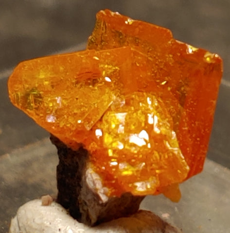 Wulfenite from Rowley Mine, Arizona. 1 cm #4087