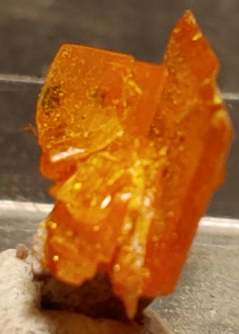 Wulfenite from Rowley Mine, Arizona. 1 cm #4087