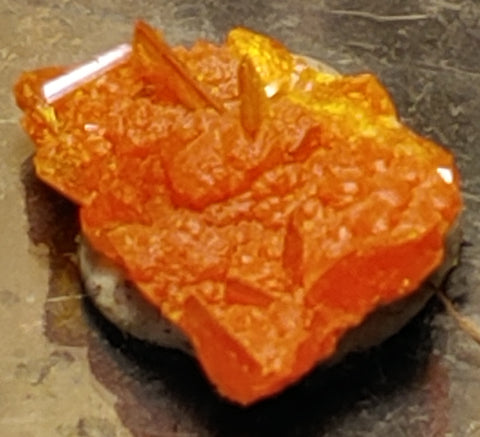Wulfenite and Mimetite from Rowley Mine, Arizona. 1.6 cm #4092