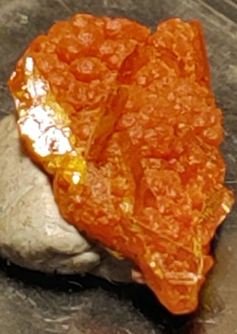 Wulfenite and Mimetite from Rowley Mine, Arizona. 1.6 cm #4092