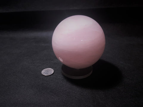 Natural Pink Rose Quartz Sphere. 9.6cm diameter. Stock #2001sl