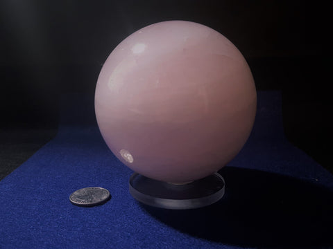 Natural Pink Rose Quartz Sphere. 9.6cm diameter. Stock #2001sl