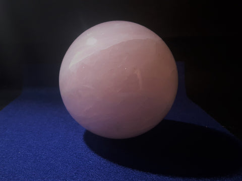 Natural Pink Rose Quartz Sphere. 9.6cm diameter. Stock #2001sl