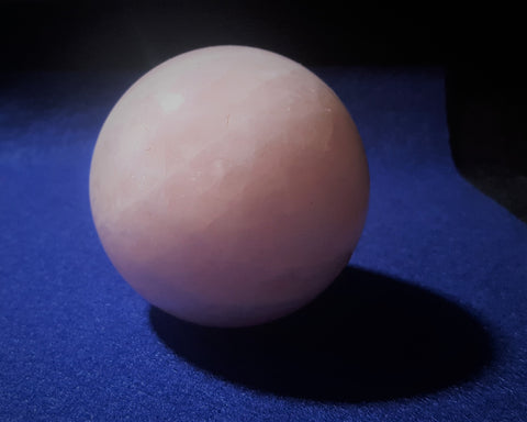 Natural Pink Rose Quartz Sphere. 7.1cm diameter. Stock #2004sl
