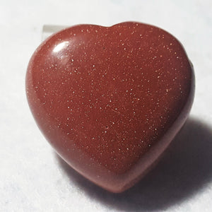 Goldstone Heart, Polished 1.5". Stock #232sl