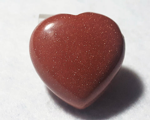 Goldstone Heart, Polished 1.5". Stock #232sl