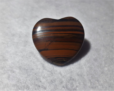 Tiger Eye Heart, Polished 1 3/4". Stock #238sl