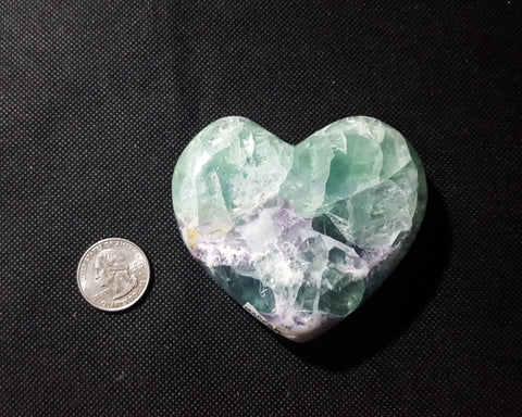 Fluorite Heart, Mexico, 3 1/8" Stock # 201sl