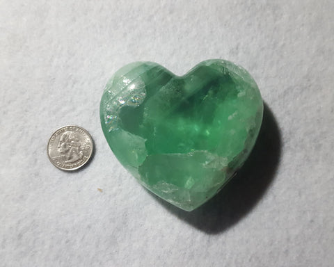 Fluorite Heart, Mexico, 3 1/8" Stock # 202sl