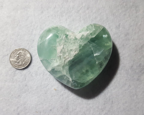 Fluorite Heart, Mexico, 3 1/8" Stock # 205sl