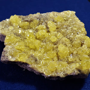 Sulfer Crystals on Matrix, El Desierto Mine, Potosi, Bolivia. Stock #660sl