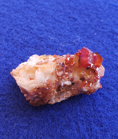 Vanadinite on Barite matrix. 022821sl