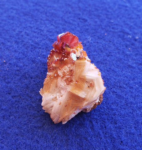 Vanadinite on Barite matrix. 022821sl