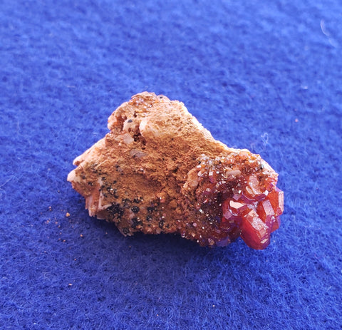 Vanadinite on Barite matrix. 022821sl