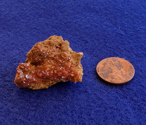 Vanadinite on Barite matrix. 022822sl
