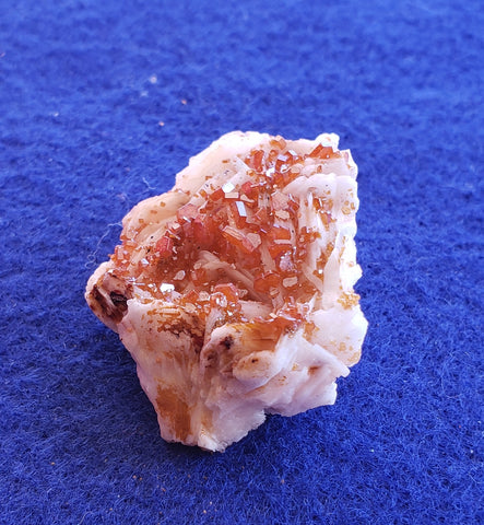 Vanadinite on Barite matrix. 022823sl