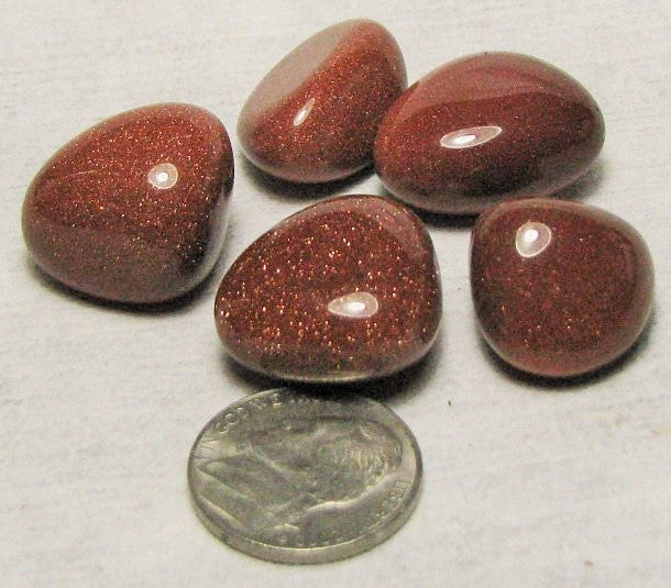 Goldstone, 5 Tumbled.