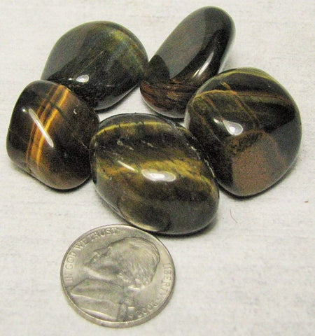 Tiger Eye, 5 Tumbled Blue.