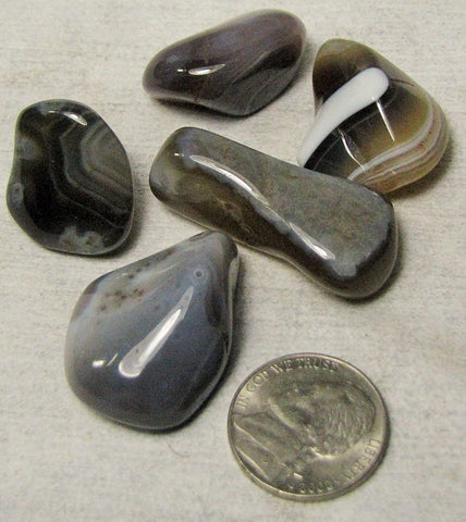 Agate, 5 Tumbled Botswana.