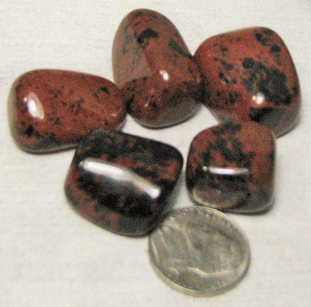 Obsidian, 5 Tumbled Mahogany.