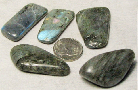 Labradorite, 5 Tumbled.