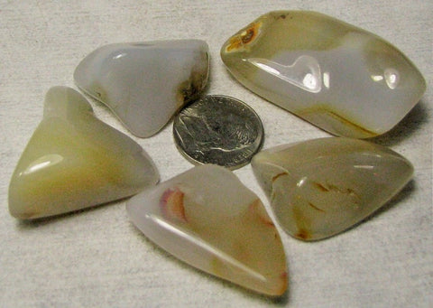 Agate, 5 Tumbled Icy.