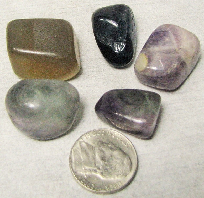 Fluorite, 5 Tumbled.