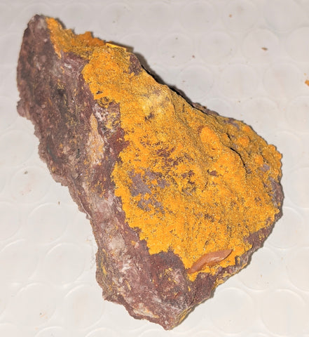 Wulfenite and Mimetite from Rowley Mine, Arizona. 7.7 cm #1023