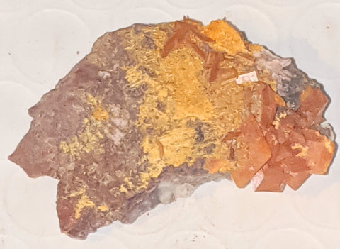 Wulfenite and Mimetite from Rowley Mine, Arizona. 3.5 cm #1024
