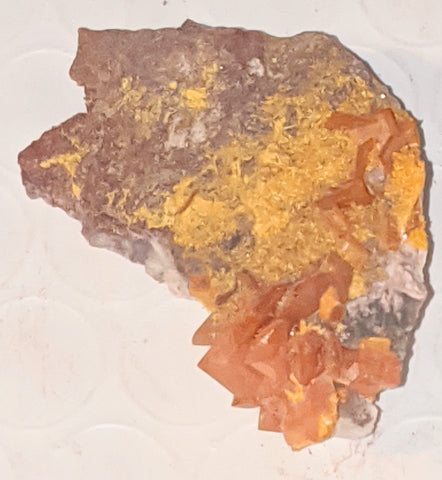 Wulfenite and Mimetite from Rowley Mine, Arizona. 3.5 cm #1024