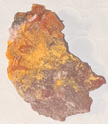 Wulfenite and Mimetite from Rowley Mine, Arizona. 3.5 cm #1024
