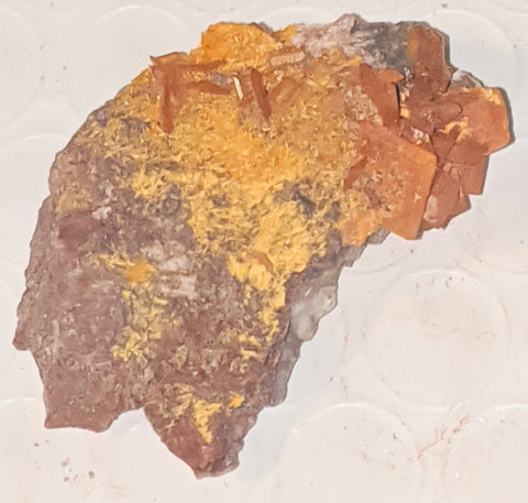 Wulfenite and Mimetite from Rowley Mine, Arizona. 3.5 cm #1024