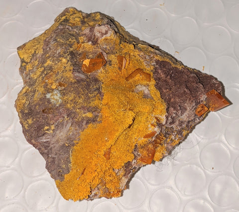 Wulfenite and Mimetite from Rowley Mine, Arizona. 5.4 cm #1026