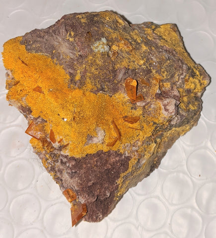 Wulfenite and Mimetite from Rowley Mine, Arizona. 5.4 cm #1026