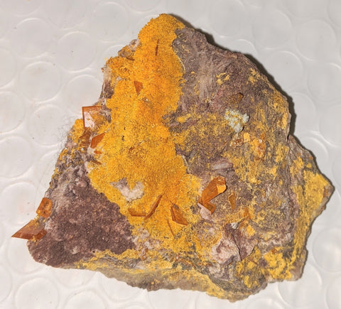 Wulfenite and Mimetite from Rowley Mine, Arizona. 5.4 cm #1026