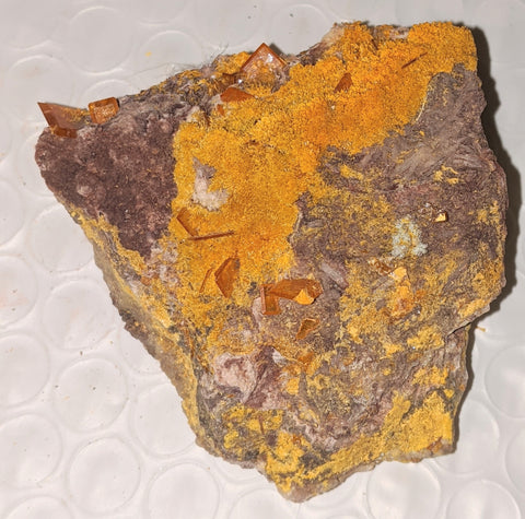 Wulfenite and Mimetite from Rowley Mine, Arizona. 5.4 cm #1026