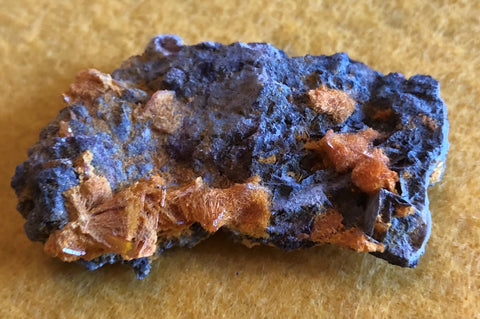 Wulfenite and Mimetite from Rowley Mine, Arizona. 4.8 cm # 1034sl