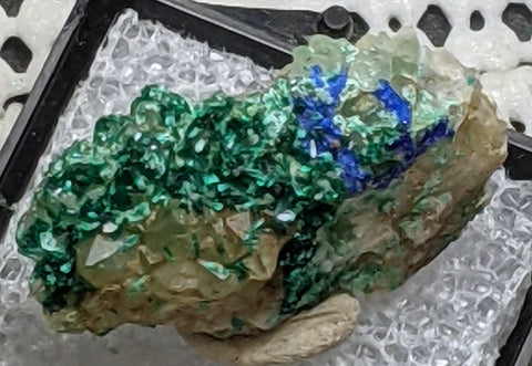 Brochantite from Mex-Tex Mine, Bingham, New Mexico.  3 cm #409