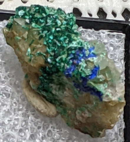 Brochantite from Mex-Tex Mine, Bingham, New Mexico.  3 cm #409