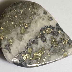 Silver and Pyrite Cabochon from Silverton, Colorado 3.4 cm, #20