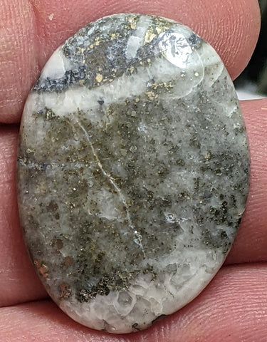 Silver and Pyrite Cabochon from Silverton, Colorado 3.4 cm, #21