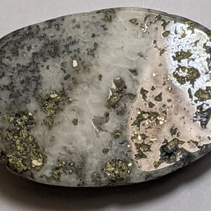 Silver and Pyrite Cabochon from Silverton, Colorado 3.8 cm, #23